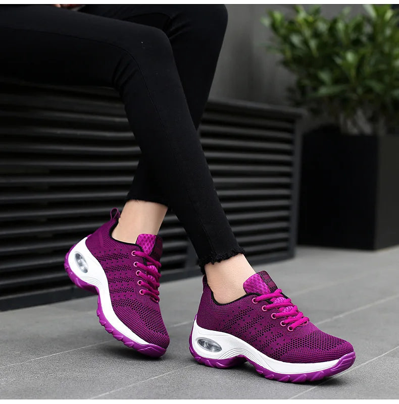 Woman Sneakers Fashion Casual Shoes Summer Air Cushion Mesh Female Shoes Comfortable Breathable Heightening Sneakers for Women