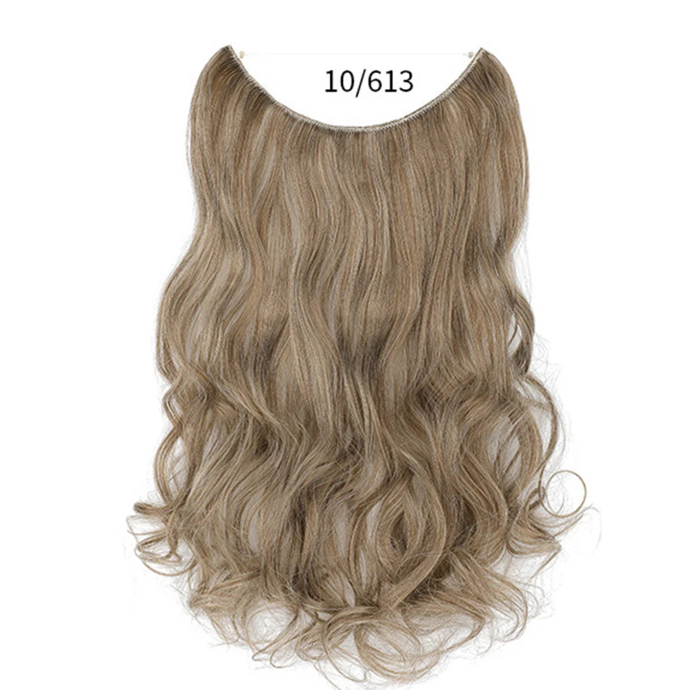 No Clip Synthetic Wave Hair Extensions Invisible Curly wig  Accessorie Hairpieces Heat Resistant Long Hair For Women  Hairextens