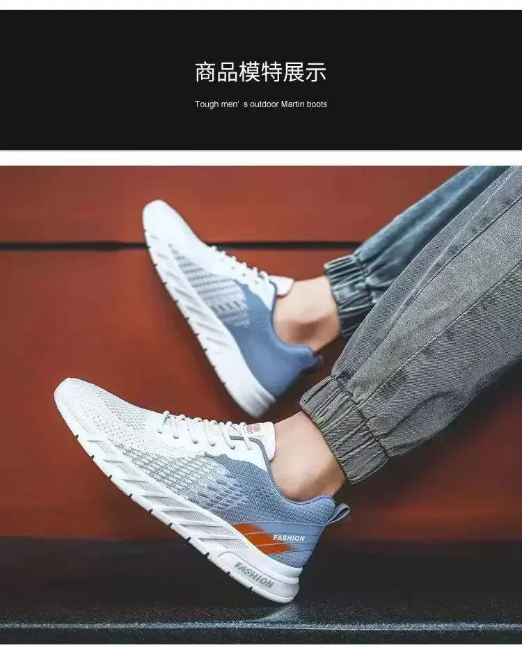 Mens Running Shoes Breathable Knit Sport Sneakers Cushion Casual Gym Athletic Trainers Outdoor Jogging Tennis Shoes