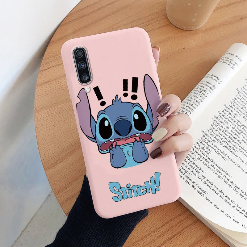 For Samsung Galaxy A70 A50 A50S A30S Camera Protect Soft Cover Silicone Cute Cartoon Lilo Stitch Case Funda For Samsung A 50 Bag