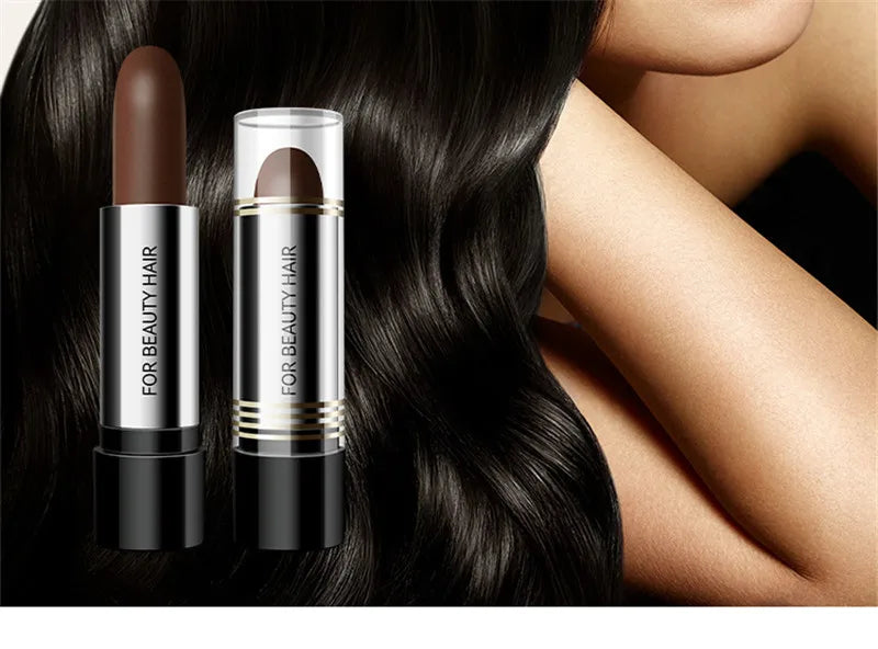 Temporary Hair Dye Pen Covering Gray Hair Lipstick Style Hair Line Shadow Cream Instantly BlackBrown Root Cover Up Concealer Pen