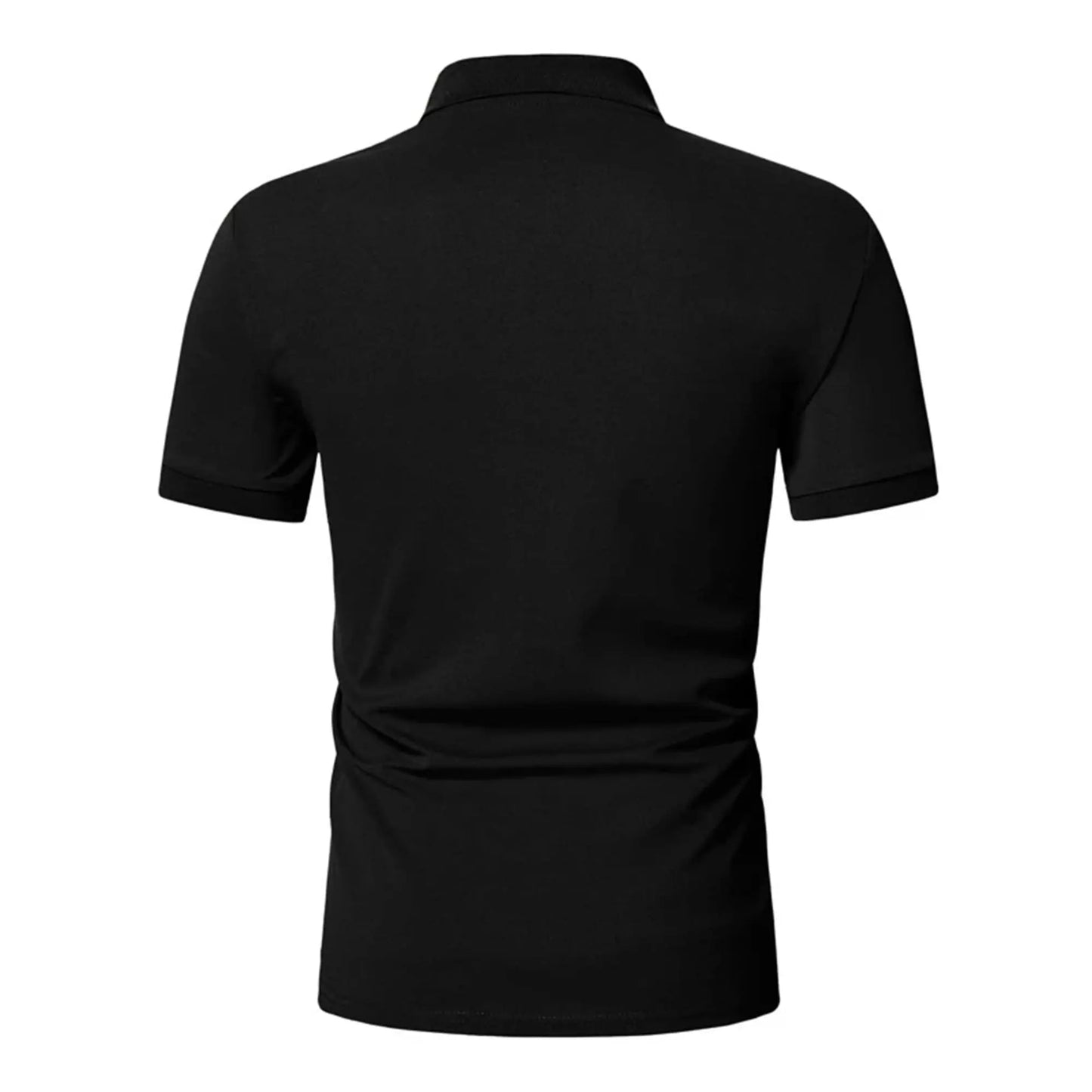 Men's polo shirt solid color short-sleeved zipper lapel T-shirt casual top