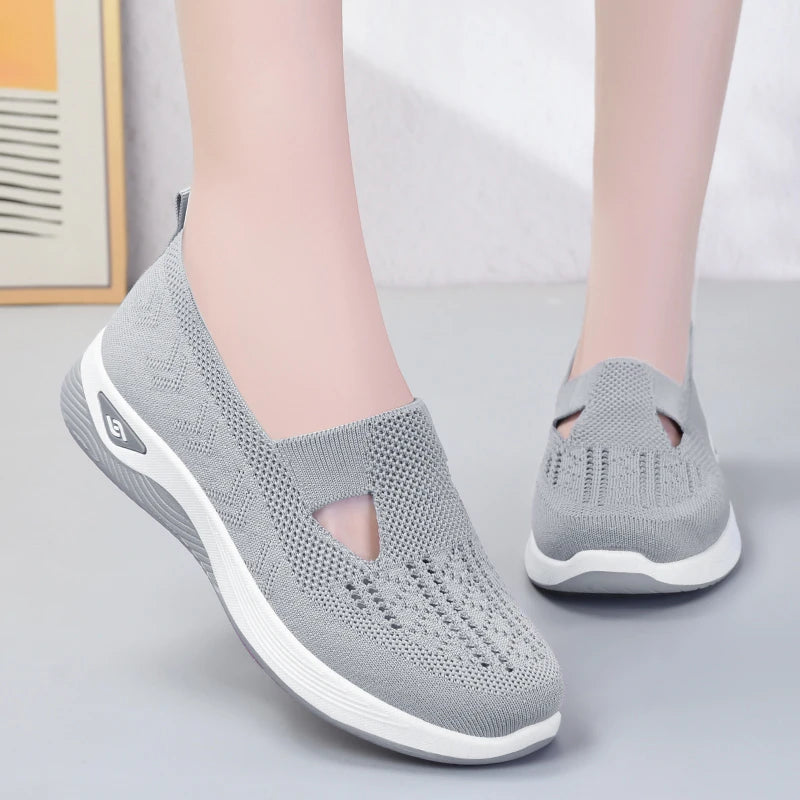 Summer New Comfort Casual Women's Shoes New Fashion Soft Sole Breathable Hollow Out Flat Shoes for Women Zapatos De Mujer