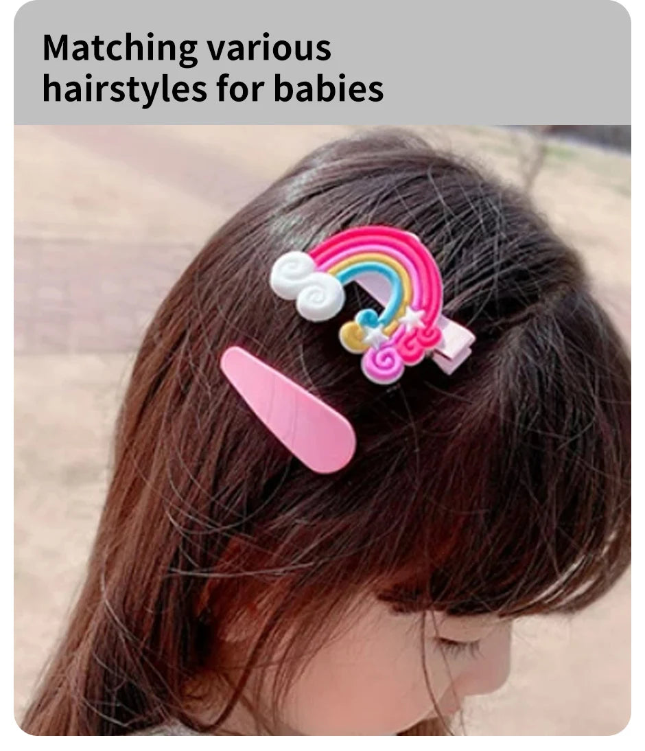 14Pcs Cartoon Baby Hair Clip Set Flower Fruit Baby Girl Barrettes Bangs Hairpins Kids Hair Accessories