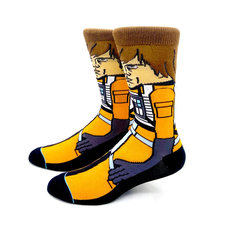 2023 New Autumn Winter Star Wars Movie Men socks Master Yoda R2-D2 Cosplay Socks Wookiee Jedi Knight Novelty Women's Socks 37-45