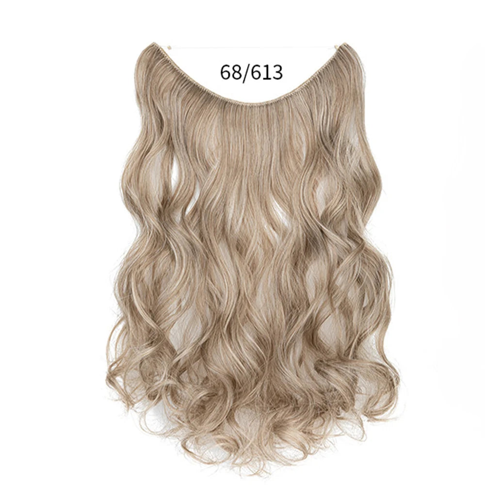 No Clip Synthetic Wave Hair Extensions Invisible Curly wig  Accessorie Hairpieces Heat Resistant Long Hair For Women  Hairextens