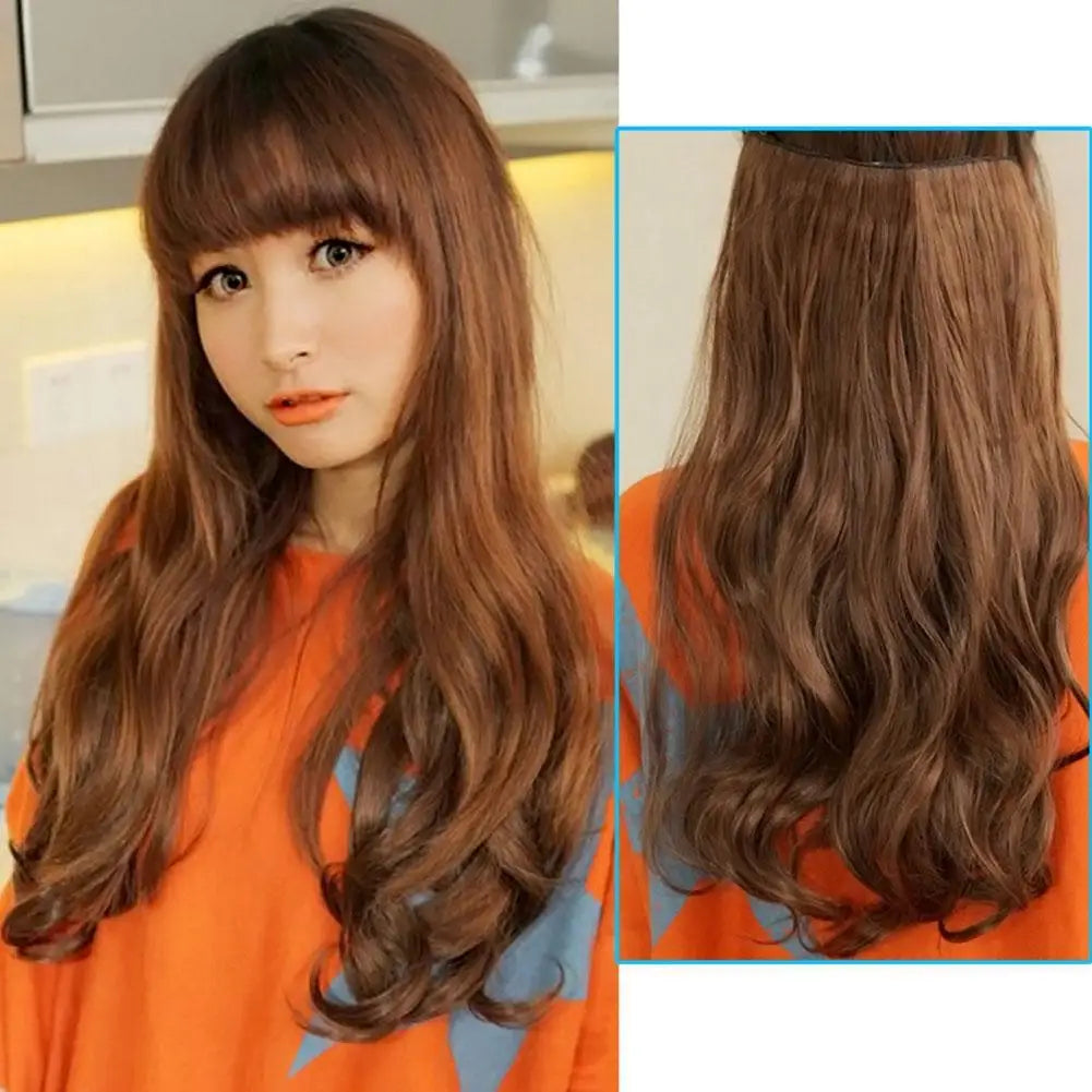 Synthetic Fashionable Straight Curled Wig Combined With Long Wave Curled Wig For Women's Heat-resistant Wig