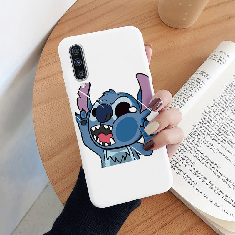 For Samsung Galaxy A70 A50 A50S A30S Camera Protect Soft Cover Silicone Cute Cartoon Lilo Stitch Case Funda For Samsung A 50 Bag