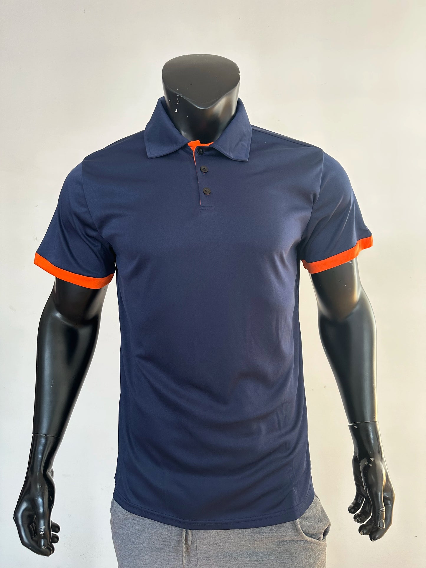 2023 New men's casual solid color short sleeved polo for foreign trade