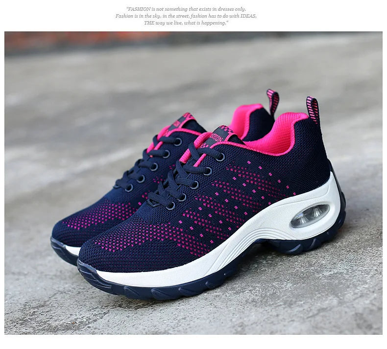 Woman Sneakers Fashion Casual Shoes Summer Air Cushion Mesh Female Shoes Comfortable Breathable Heightening Sneakers for Women