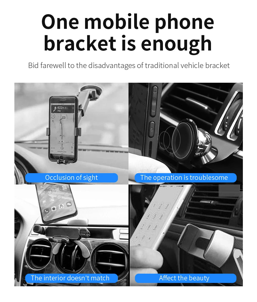 Universal Gravity Car Phone Holder Air Vent Hook Phone Mount 360-Degree Rotation Smart Phone Holder for Car One-Hand Placement