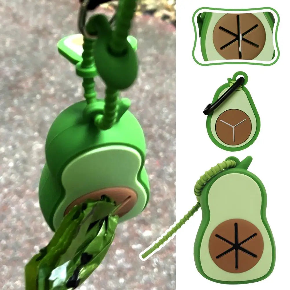 Avocado Dog Poop Bag Dispenser/bag Holder With Lanyard Carabiner Portable Waterproof Wear-resistant Hanging Dog Poop Bag Holder