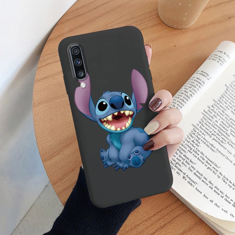 For Samsung Galaxy A70 A50 A50S A30S Camera Protect Soft Cover Silicone Cute Cartoon Lilo Stitch Case Funda For Samsung A 50 Bag