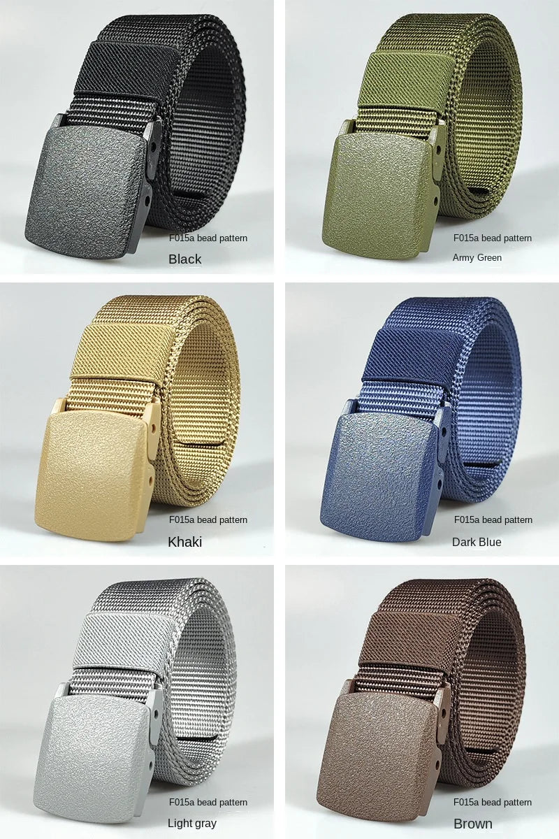 Black  Green White Red Blue Men Automatic Buckle Nylon Belt Waist Canvas Belts Outdoor Strap Travel Sports Belt for Women