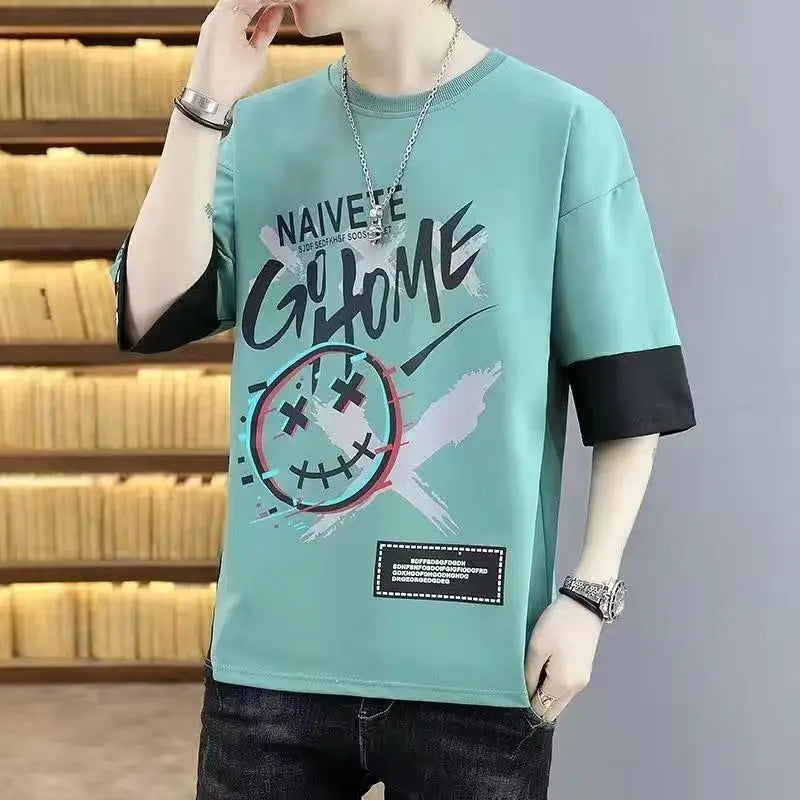 T shirt for Men 2024 New man Clothing Trendy Fitness streetwear Anime O-Neck Casual T-shirt Male Oversized Y2k tops Men T-shirts