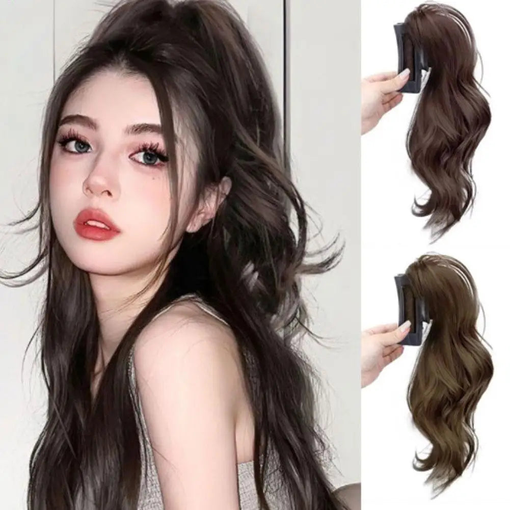 Synthetic Ponytail Extension Claw Clip Style Ponytail Extension Short Wave Curly Hair Women's Half Tied Ponytail Grip Wig