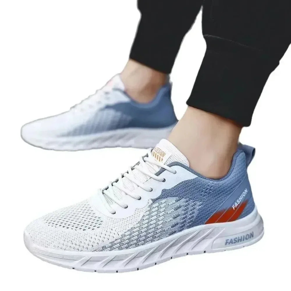 Mens Running Shoes Breathable Knit Sport Sneakers Cushion Casual Gym Athletic Trainers Outdoor Jogging Tennis Shoes