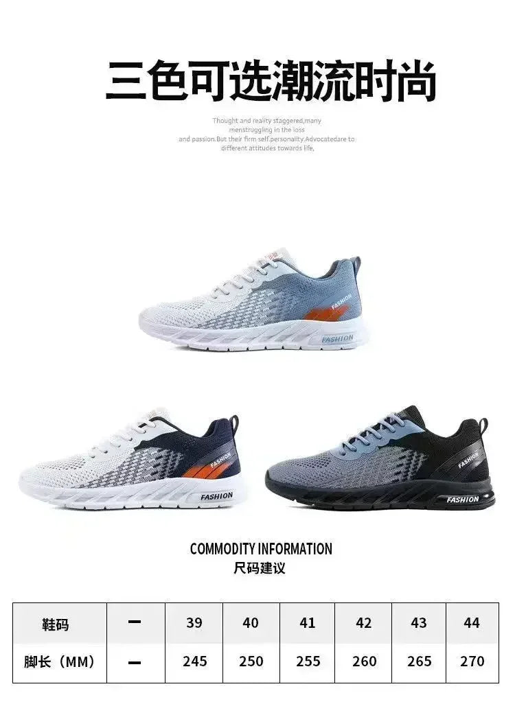 Mens Running Shoes Breathable Knit Sport Sneakers Cushion Casual Gym Athletic Trainers Outdoor Jogging Tennis Shoes