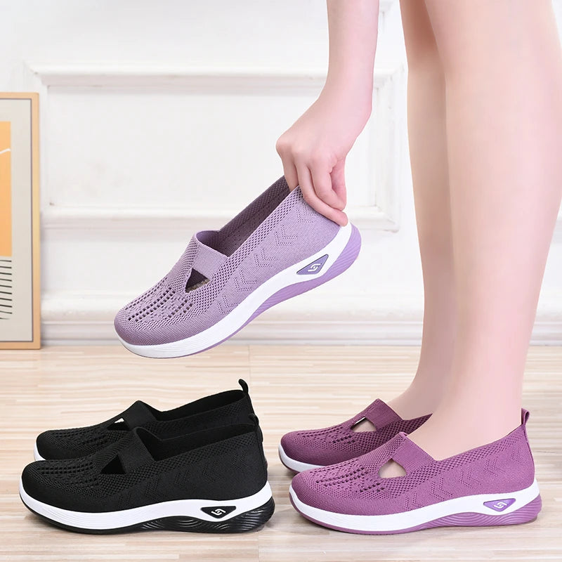 Summer New Comfort Casual Women's Shoes New Fashion Soft Sole Breathable Hollow Out Flat Shoes for Women Zapatos De Mujer