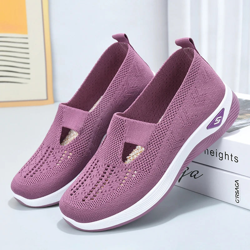 Summer New Comfort Casual Women's Shoes New Fashion Soft Sole Breathable Hollow Out Flat Shoes for Women Zapatos De Mujer