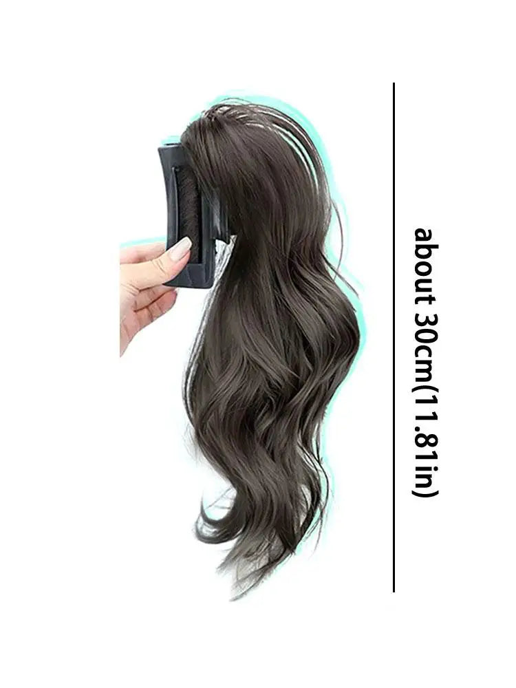 Synthetic Ponytail Extension Claw Clip Style Ponytail Extension Short Wave Curly Hair Women's Half Tied Ponytail Grip Wig