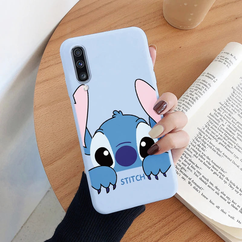 For Samsung Galaxy A70 A50 A50S A30S Camera Protect Soft Cover Silicone Cute Cartoon Lilo Stitch Case Funda For Samsung A 50 Bag