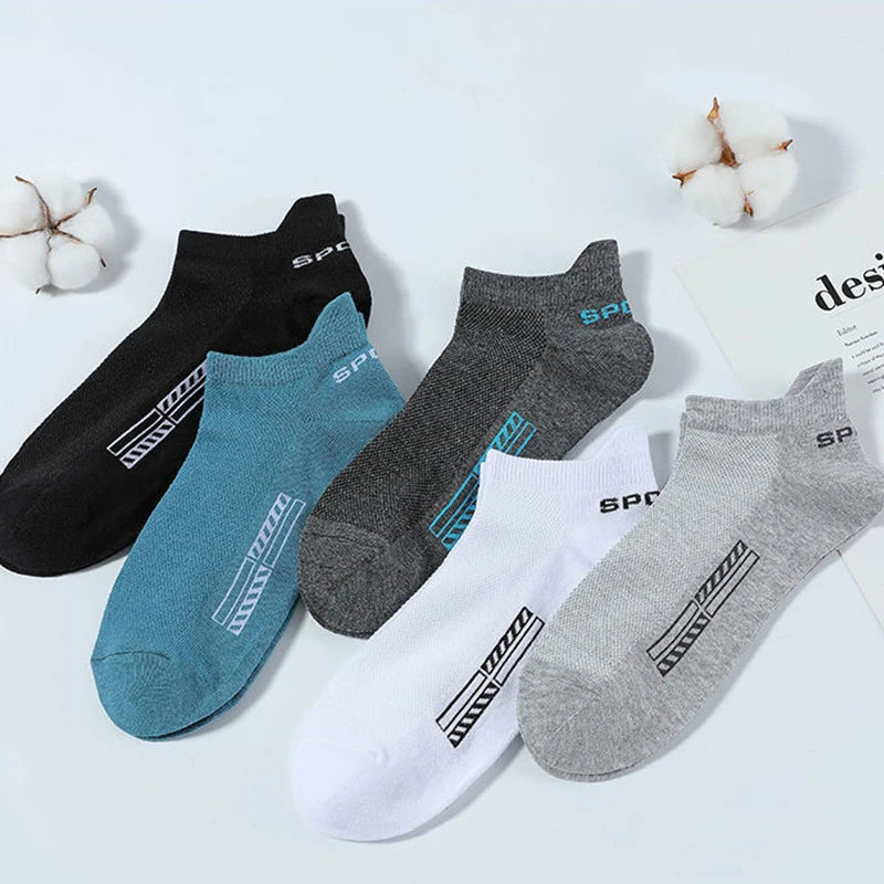 10 Pairs Cotton Men's Short Socks Crew Ankle High Quality Breathable Mesh Sports Casual Women Summer Low-Cut Thin Sock for Male