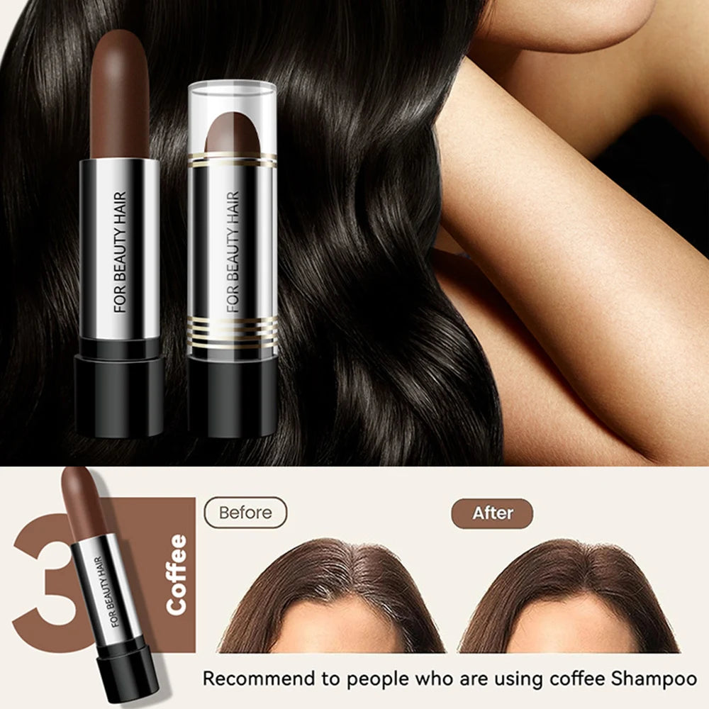 Temporary Hair Dye Pen Covering Gray Hair Lipstick Style Hair Line Shadow Cream Instantly BlackBrown Root Cover Up Concealer Pen