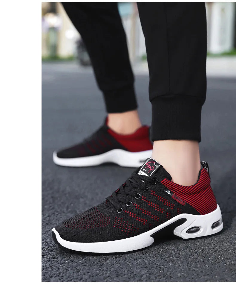 Shoes men new trend men's shoes breathable lace-up running shoes Korean version light casual sports shoes