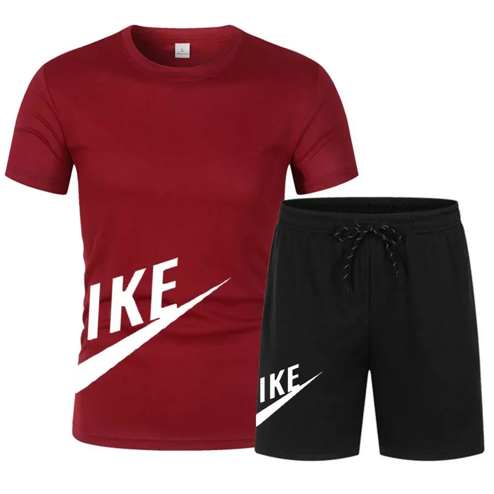 Summer men's suit fashion Korean sportswear men's short sleeve T-shirt + sports shorts suit men's casual men's wear