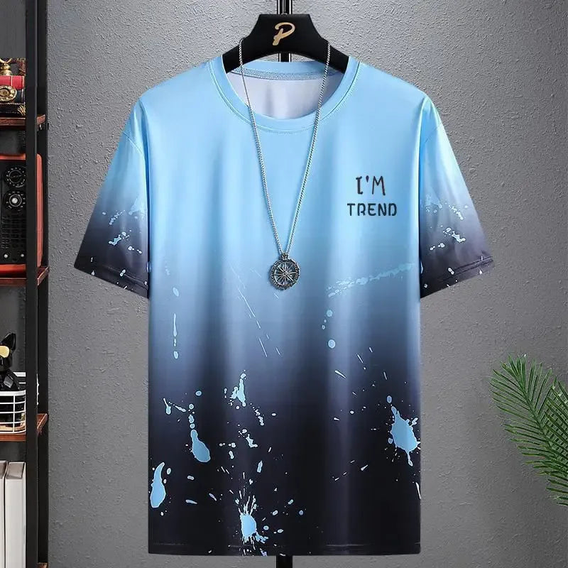 Summer Quick Drying Men's Sets Fashion tracksuits Casual Ice Silk Short Sleeve 3D Printed Sports T-shirt+Shorts Basketball Set