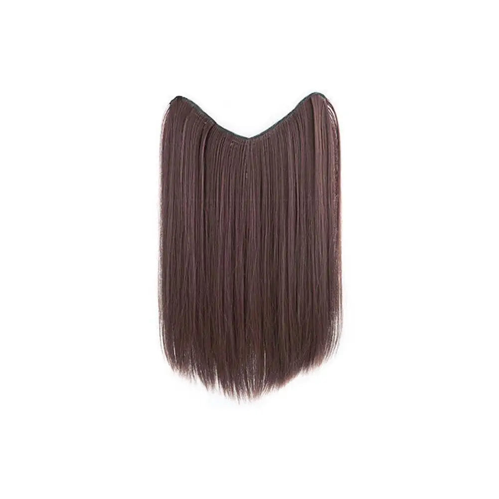 U-shaped Half Head Cover For Wigs Invisible And Traceless Black Long Straight Hair One Piece V-shaped Hair Extensions Front Wig