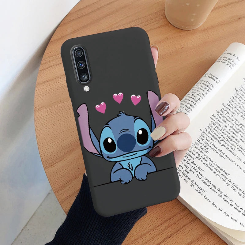 For Samsung Galaxy A70 A50 A50S A30S Camera Protect Soft Cover Silicone Cute Cartoon Lilo Stitch Case Funda For Samsung A 50 Bag