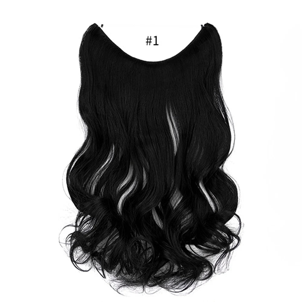 No Clip Synthetic Wave Hair Extensions Invisible Curly wig  Accessorie Hairpieces Heat Resistant Long Hair For Women  Hairextens