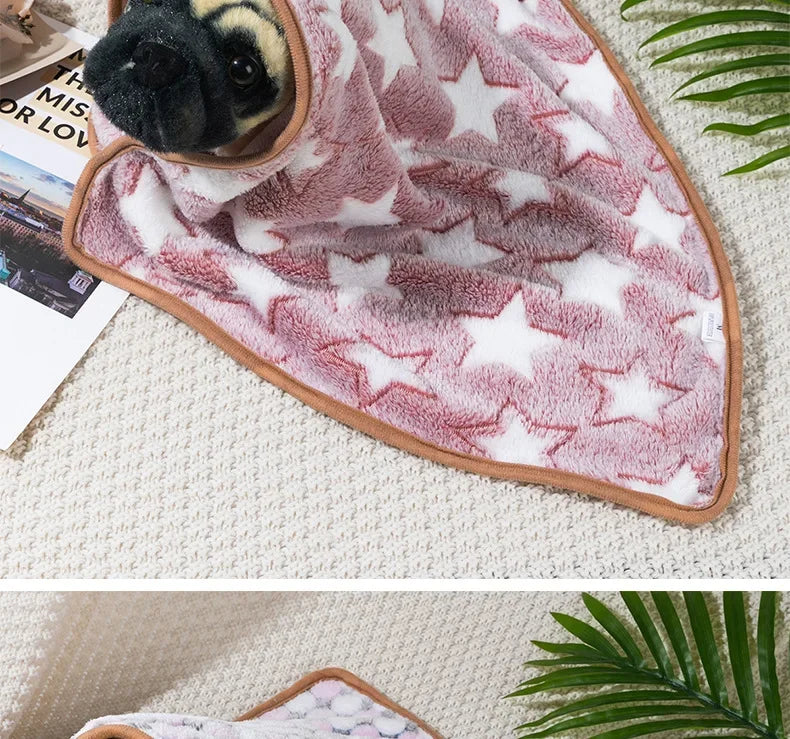 Coral Fleece Pet Sleeping Blanket Soft Fluffy Dog Blanket Warm Breathable Cat Cover Blanket Comfortable Dog Sleeping Sheet Mat