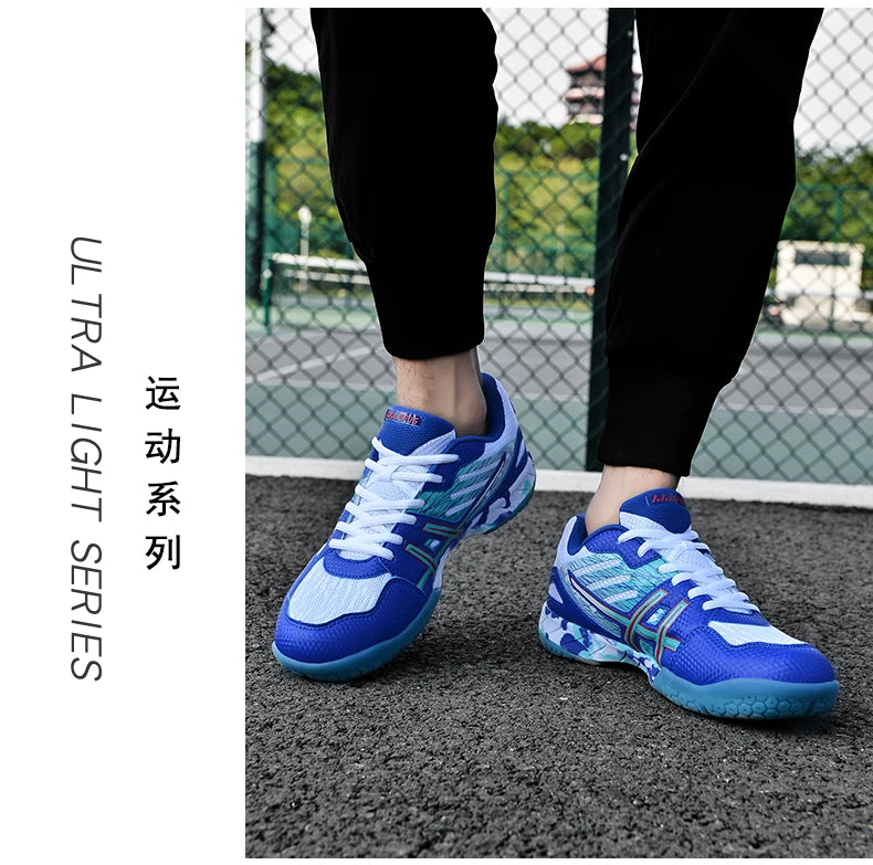 Women and Men Sports Shoes Professional Badminton Shoes Comfortable Breathable Tennis Shoes Shock Absorbing Volleyball Shoes Men