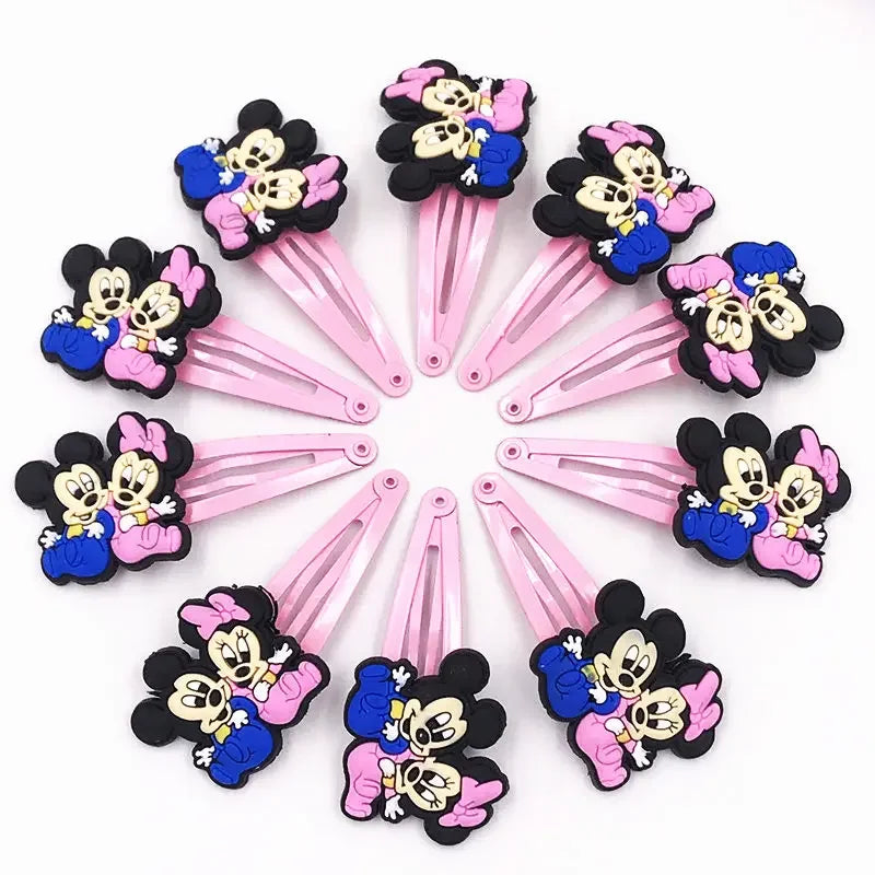 10PCS Mickey Minnie Disney Elastic Hair Rubber Band Headband Hair Accessories Girls Cartoon Hair Gum Hair Bows Korean