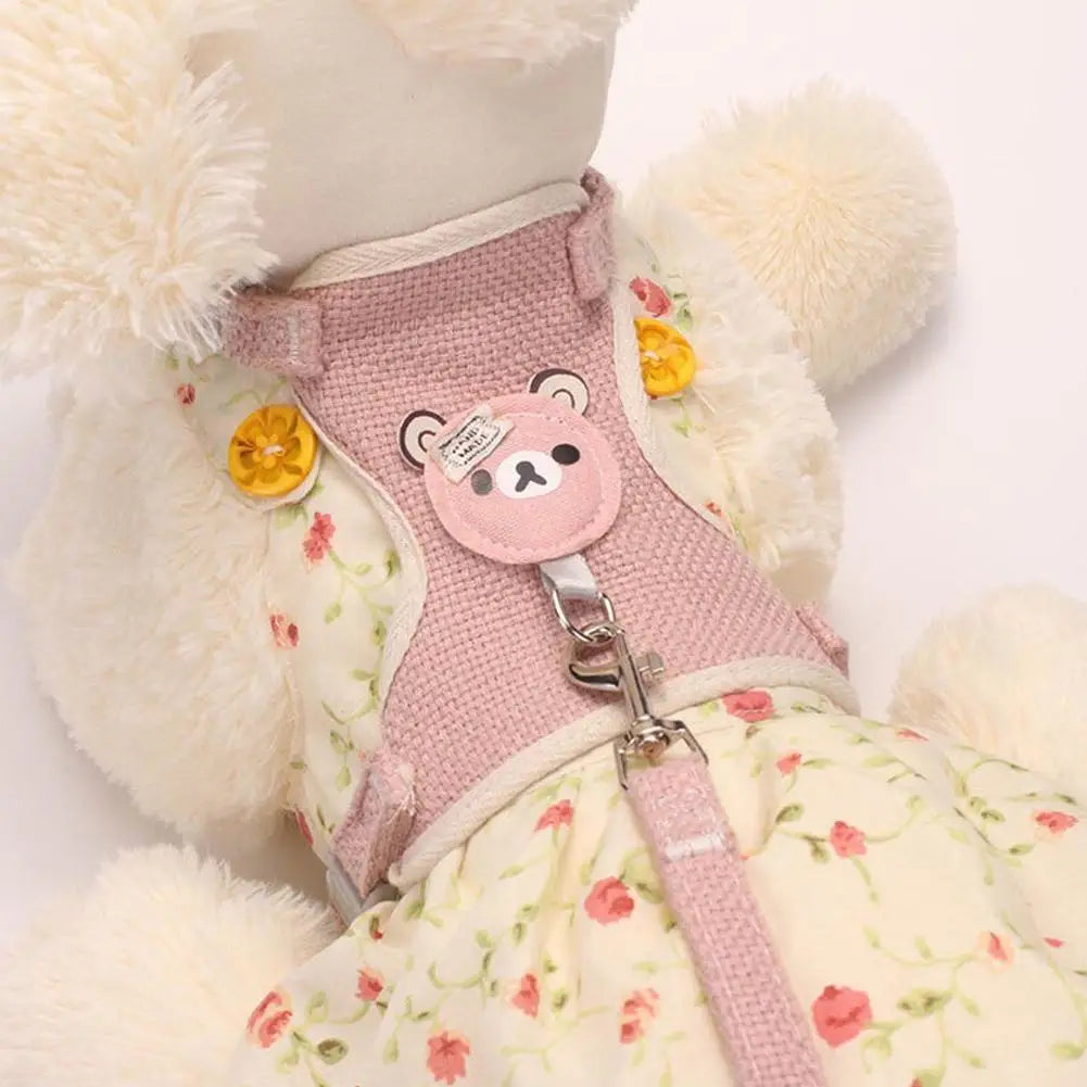 Lovely Small Pet Vest Chest Strap Dog Leash Traction Rope Walking Dog Cat Bunny Vest Harness Personalised Dog Harness Pet Supply