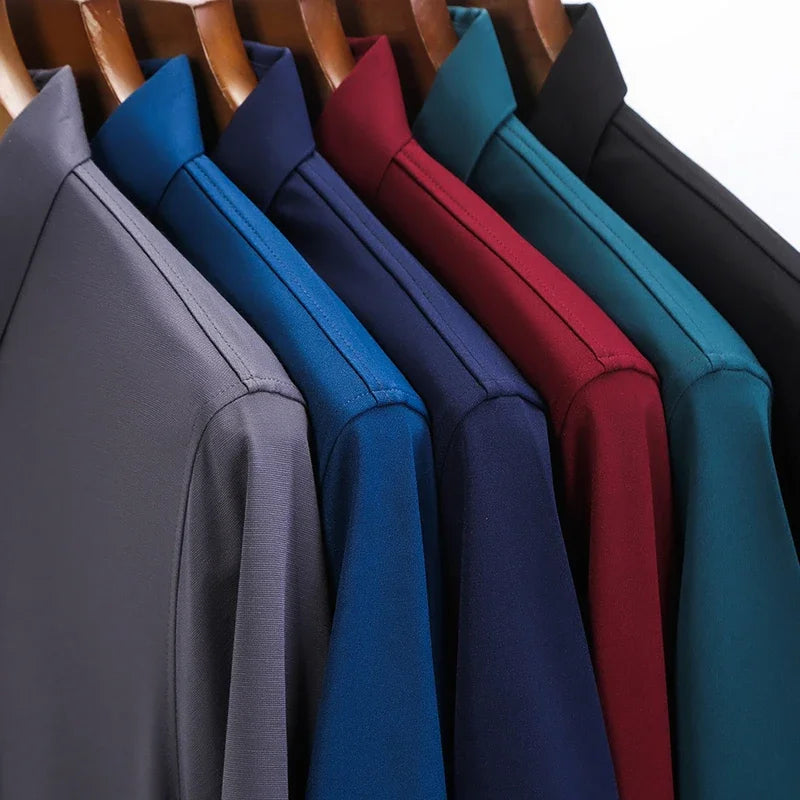 2024 Men's New Solid Color Business Casual POLO Shirt Summer Fashion Casual Short Sleeve Comfortable and Breathable Top