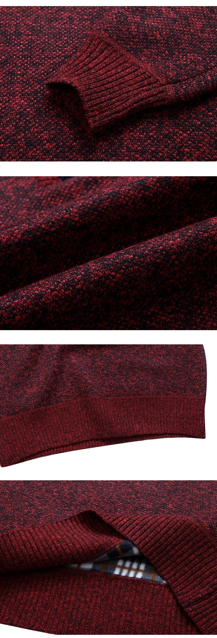 Men's Fleece Thicker Sweater Half Zipper Turtleneck Warm Pullover High Quality Male Slim Knitted Wool Sweaters For Spring