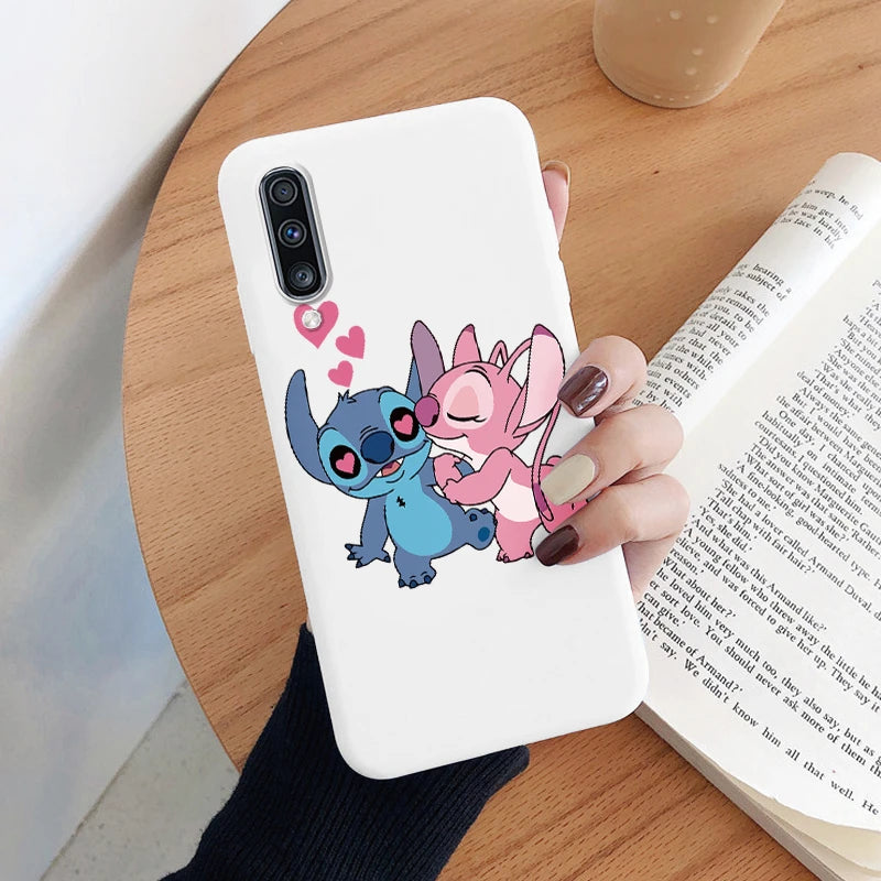 For Samsung Galaxy A70 A50 A50S A30S Camera Protect Soft Cover Silicone Cute Cartoon Lilo Stitch Case Funda For Samsung A 50 Bag