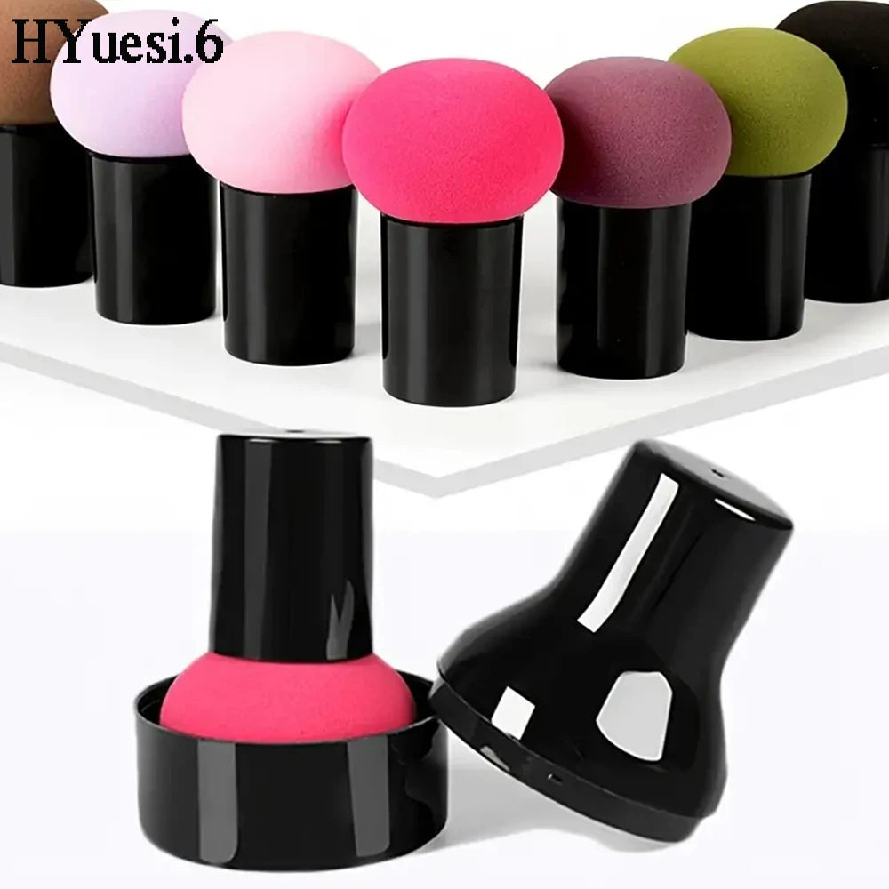 Mushroom Head Makeup Sponge Dry Wet Dual-use Cosmetic Powder Puff with Handle Case Professional Foundation Creams Beauty Tools