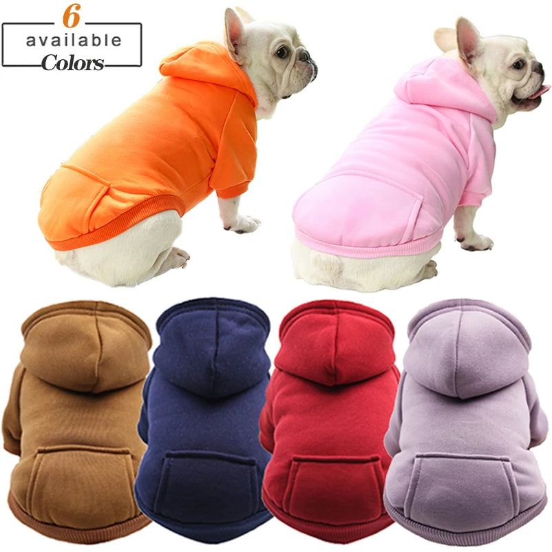 Dog Winter Hooded Sweatshirt for Small and Medium Doggy Pet Coat Puppy Cat Jacket Clothes Chihuahuas French Bulldog Costume