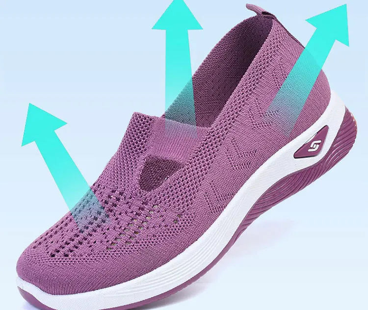 New Sports Shoes Women's Shoes Versatile Lightweight Anti Slip Casual Running Women's Mesh Breathable Flat Sole Zapatos De Mujer