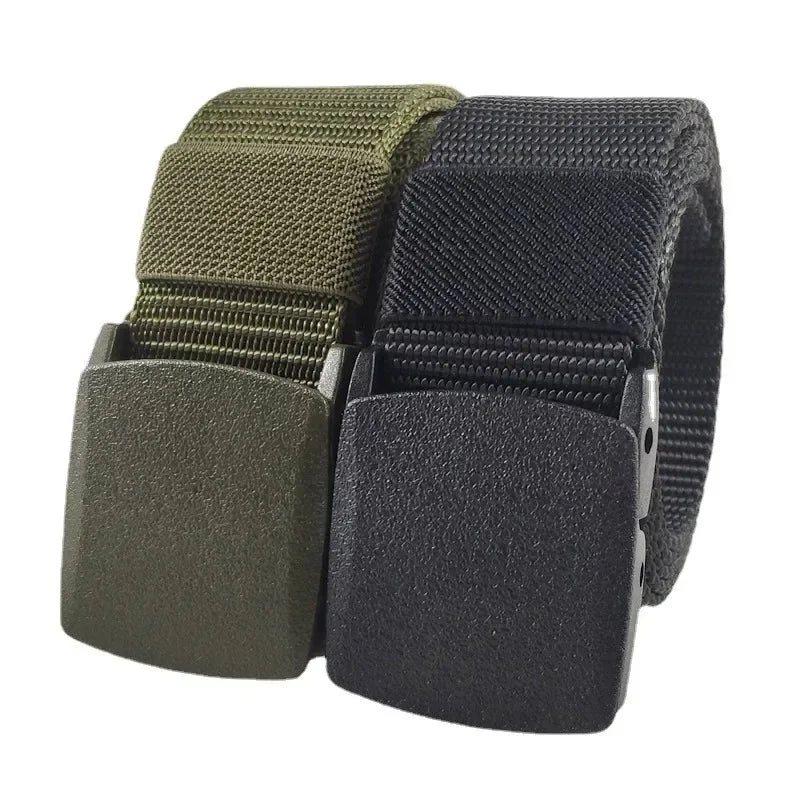 Black  Green White Red Blue Men Automatic Buckle Nylon Belt Waist Canvas Belts Outdoor Strap Travel Sports Belt for Women