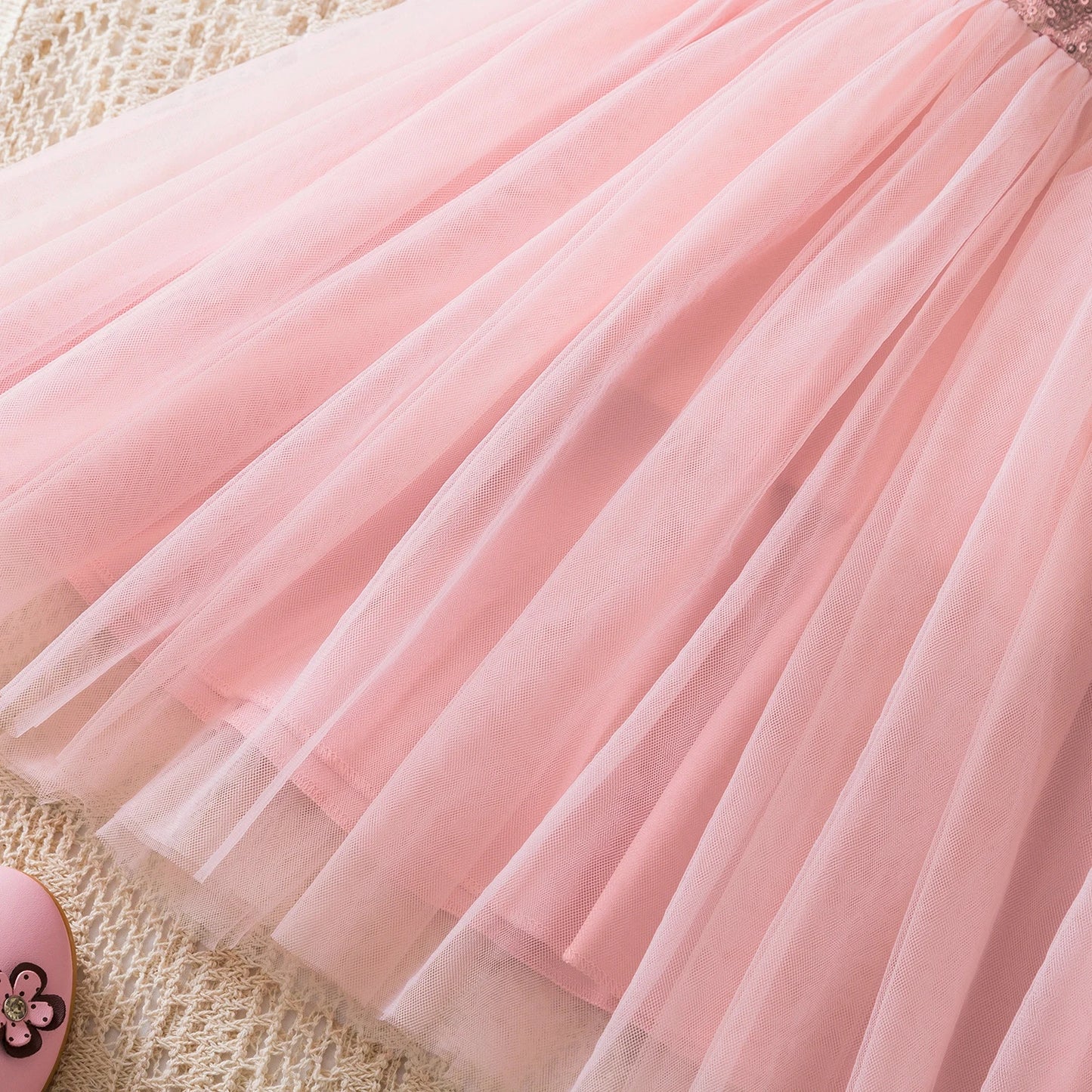 Polka Dot Tulle Kids Princess Dresses for Girls New Spring Autumn Wedding Birthday Party Vestido 3-8 Yrs Children Casual Clothes