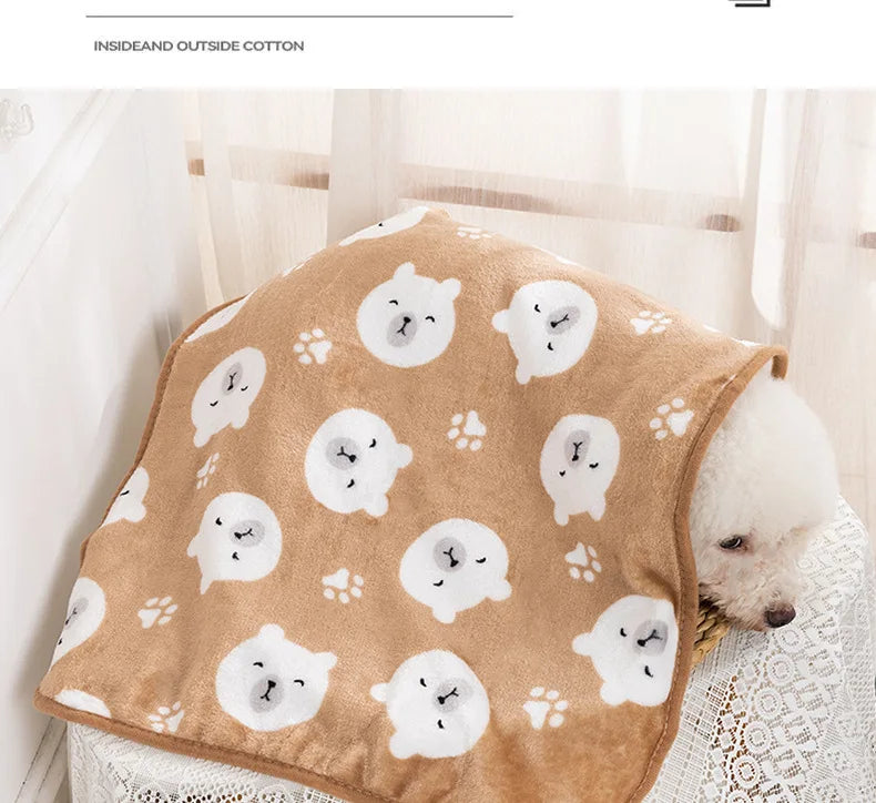 Warm Soft Pet Dog Blanket Mat Plush Thin Pet Sleeping Blanket for Dogs Cats Warm Breathable Cat Cover Blanket Pet Dog Supplies