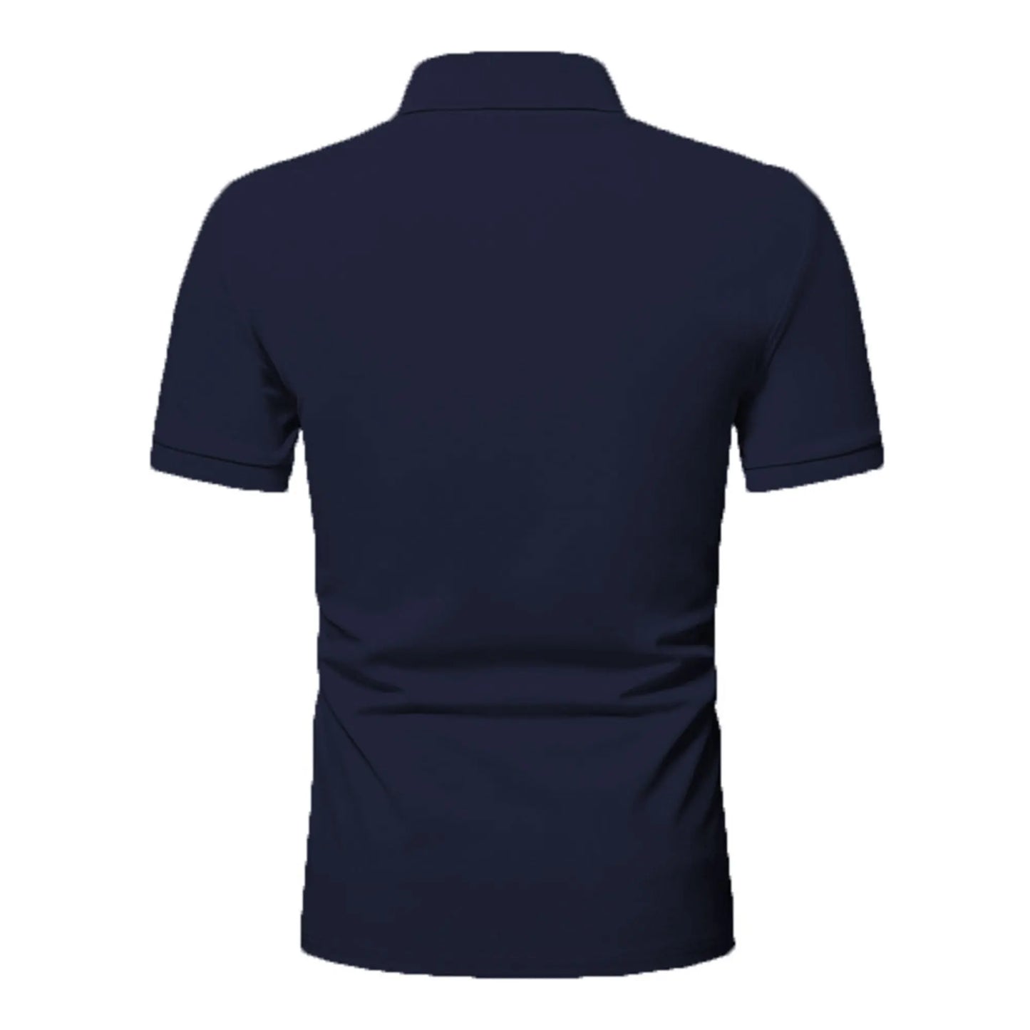 Men's polo shirt solid color short-sleeved zipper lapel T-shirt casual top