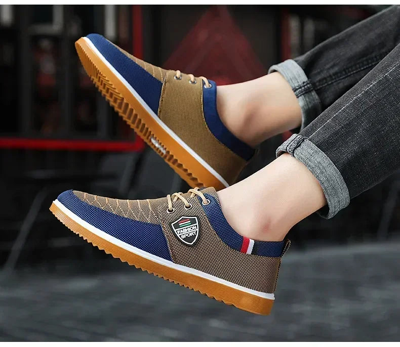 Men's casual shoes Vulcanized Work loafers Mesh Lightweight Man sports shoes Canvas Shoes for Men zapatos para hombres2024