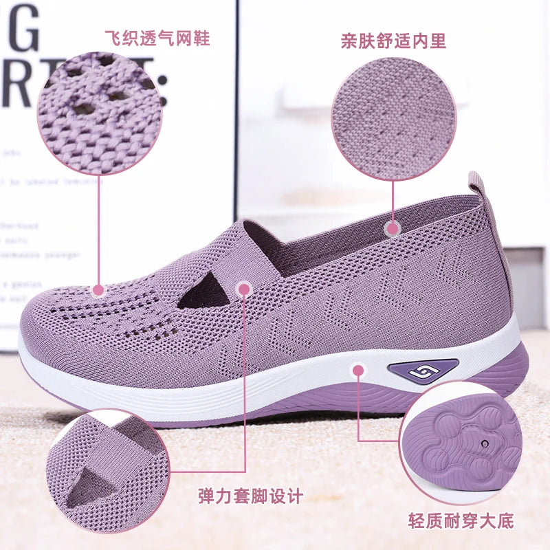 Summer New Comfort Casual Women's Shoes New Fashion Soft Sole Breathable Hollow Out Flat Shoes for Women Zapatos De Mujer